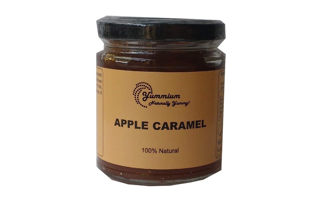 Yummium Apple Caramel 100% Natural   Glass Jar  225 grams